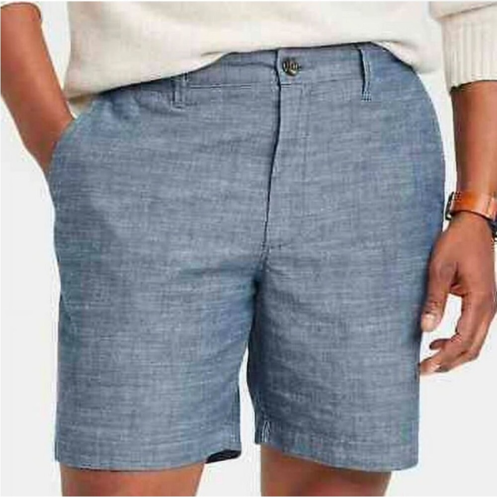 The Goodfellow & Co Every Wear Shorts 9"  Flat Front Chino Shorts Chambray 38